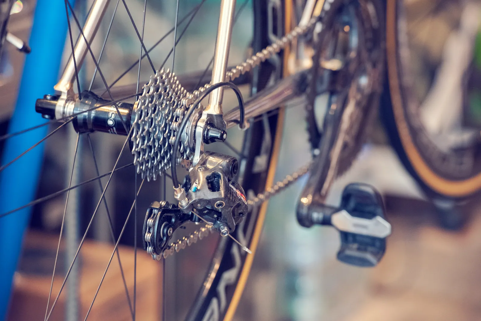 Drivetrain components on a workshop bench, the visual signature for a service-focused parts supplier