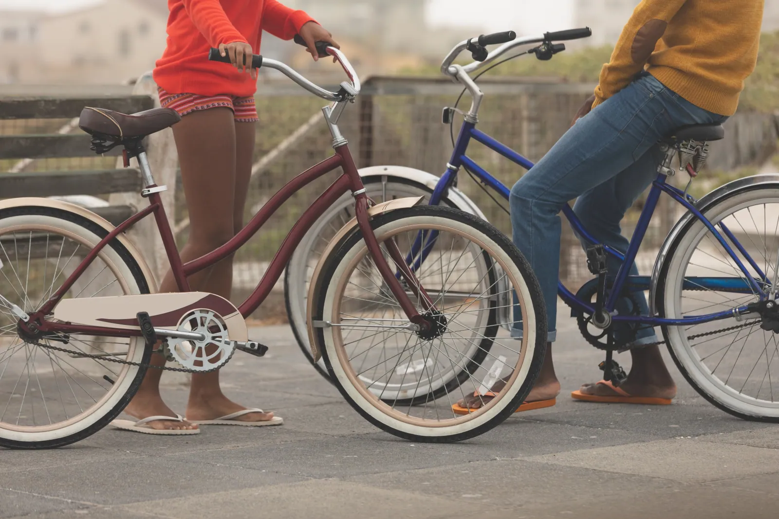 Wholesale urban commuter bike on a workshop bench, mudguards and rack fitted